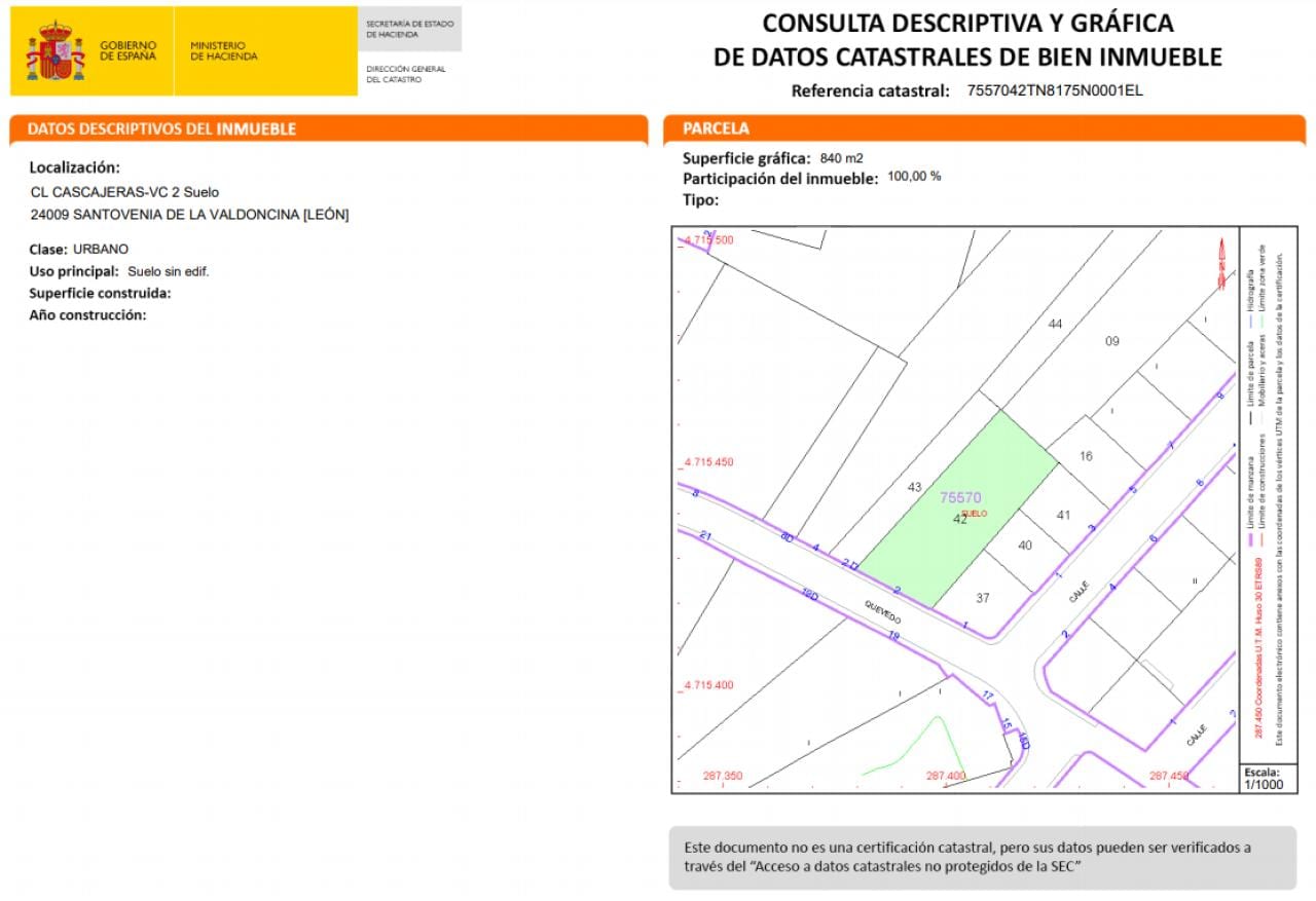 Solar en Calle Quevedo, 2 (Santovenia de la Valdoncina) - Foto 4