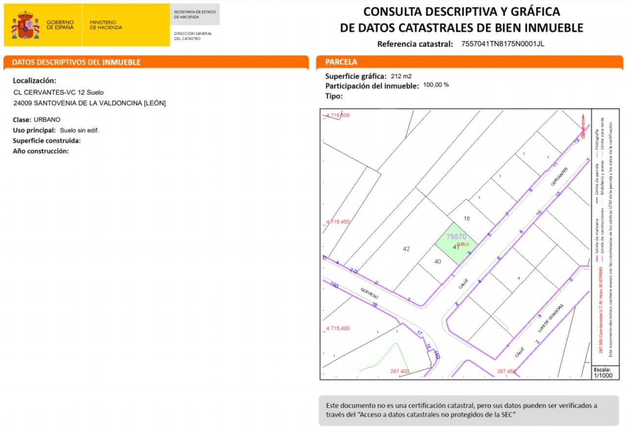 Solar en Calle Cervantes, 12 (Santovenia de la Valdoncina) - Foto 5