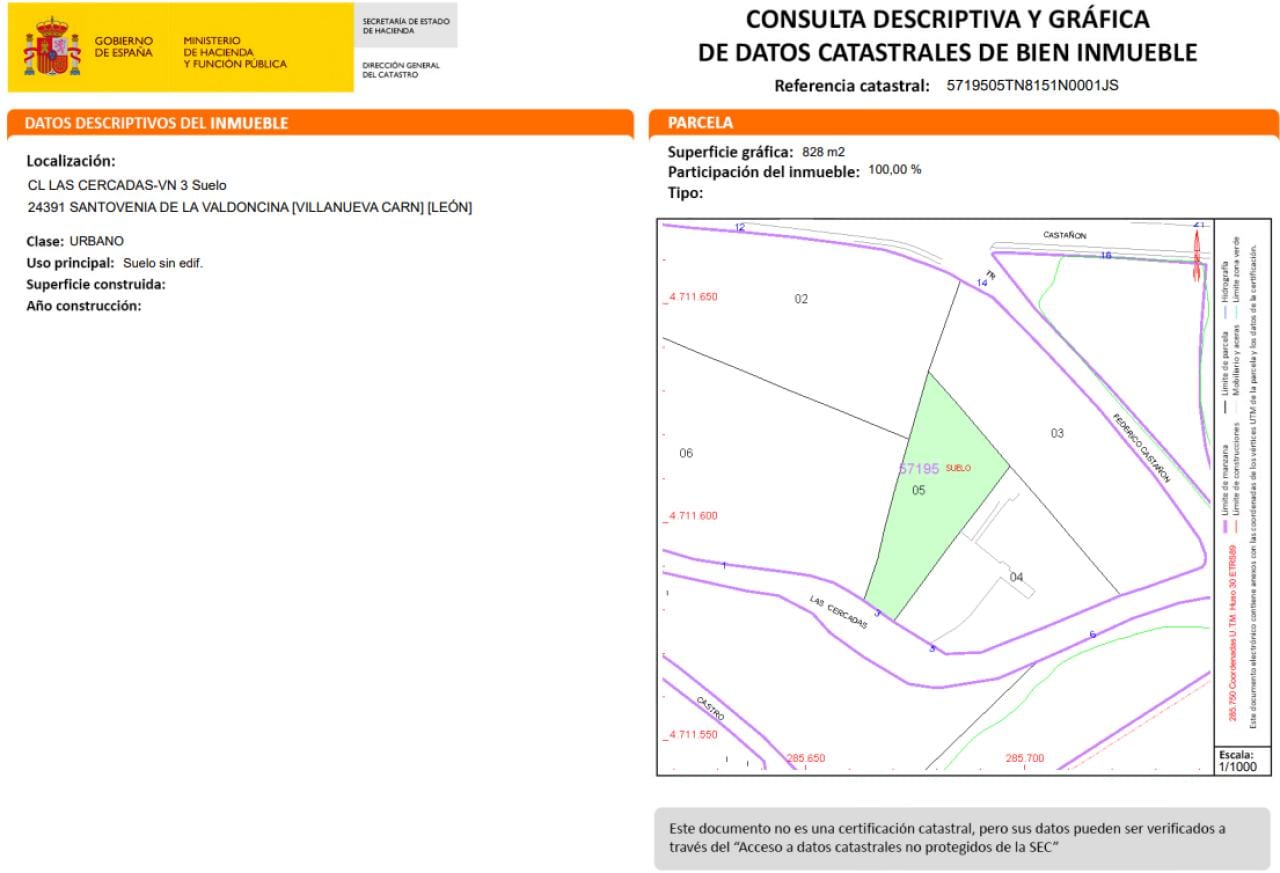 Solar en Calle Las Cercadas, 1 - 3 (Santovenia de la Valdoncina) - Foto 2