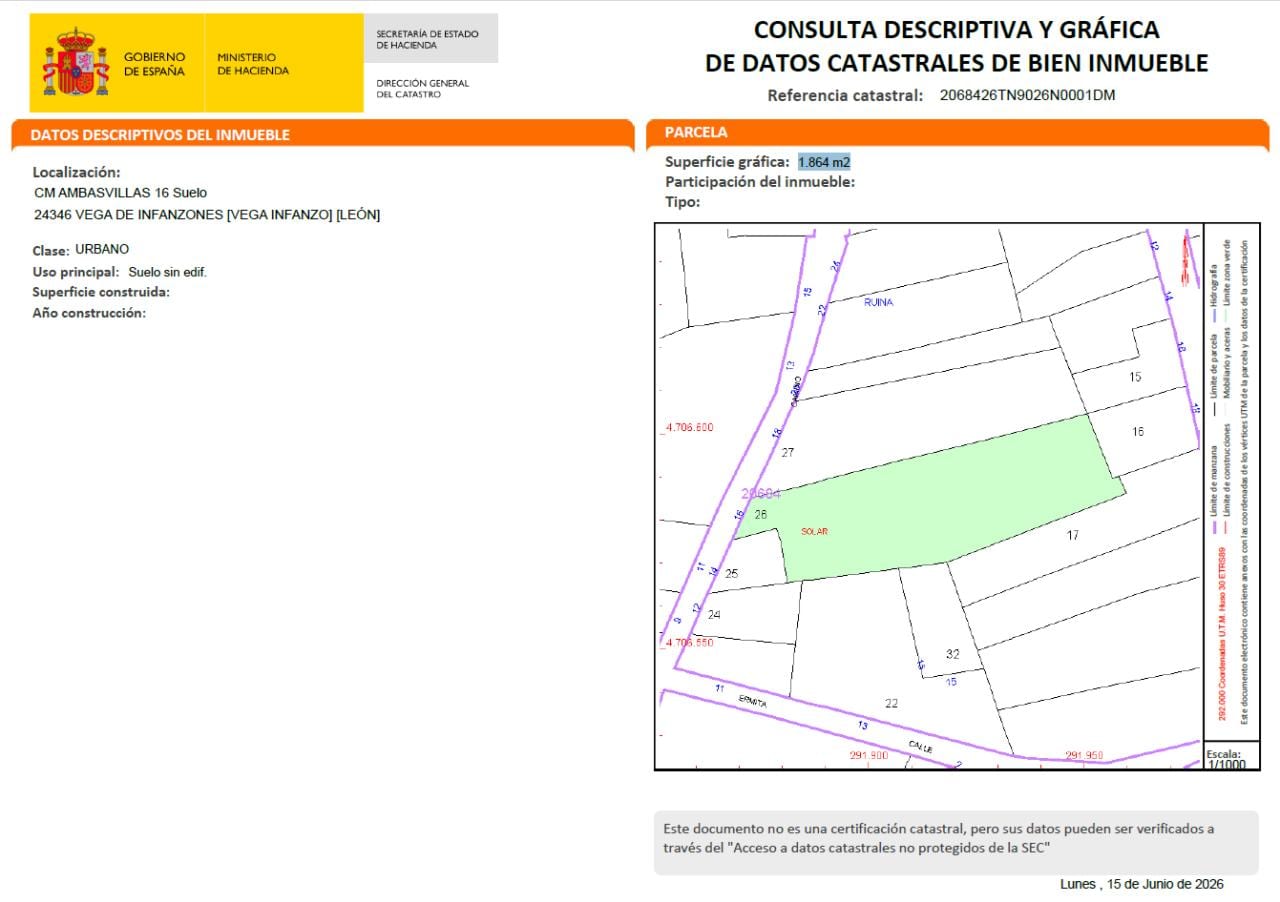 Solar en Calle Ambasvillas, 16 (Vega de Infanzones) - Foto 1