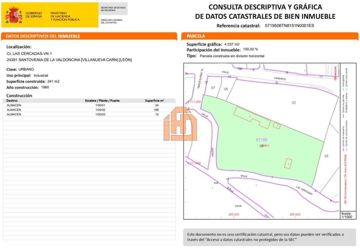 Terreno en Calle Las Cercadas, 1 - 3 (Santovenia de la Valdoncina)