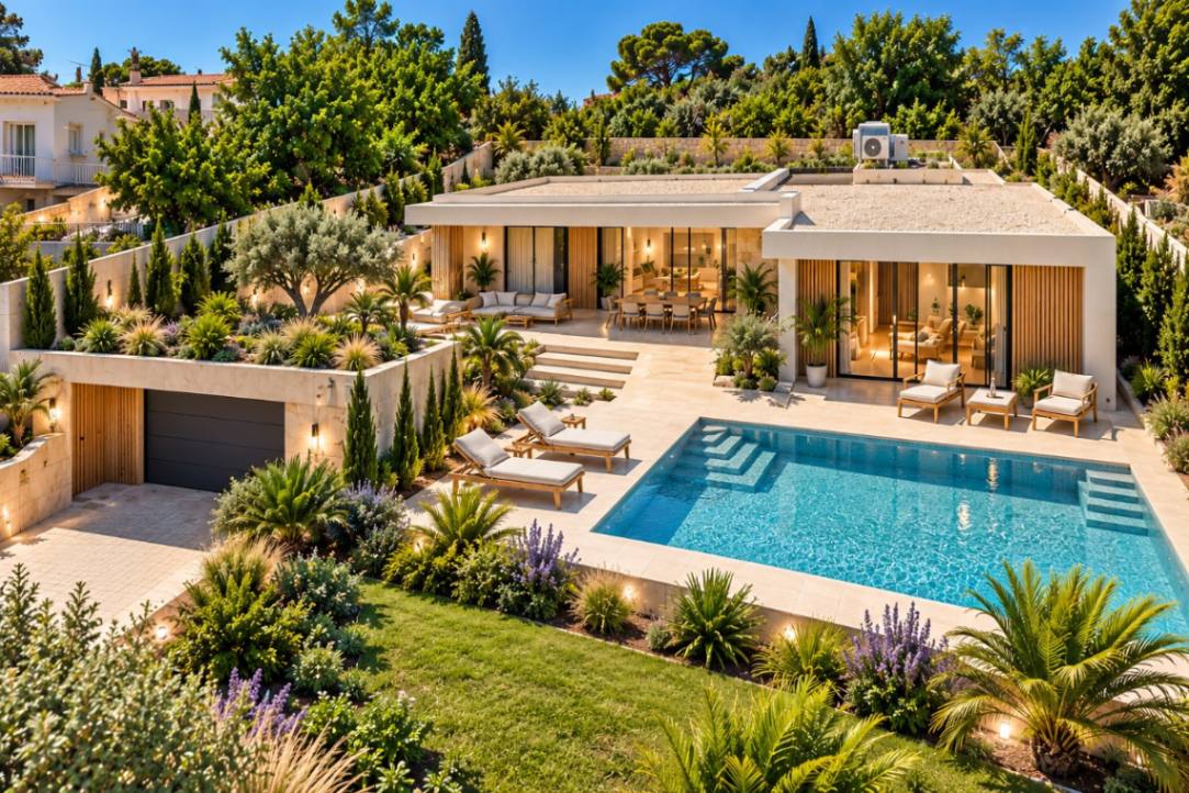 Parcela y Proyecto de casa moderna con piscina en parcela de 711 m²