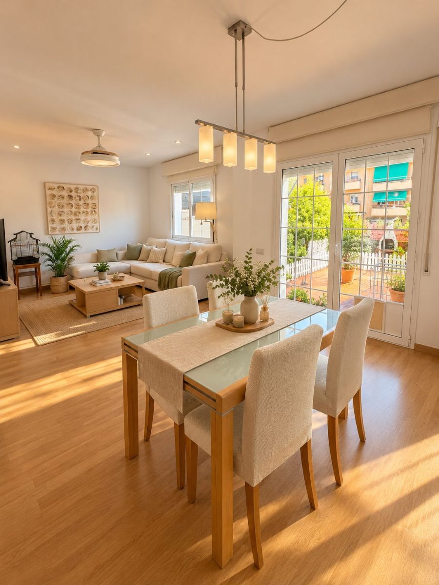 Piso exterior con gran terraza-jardín privada en Cubelles