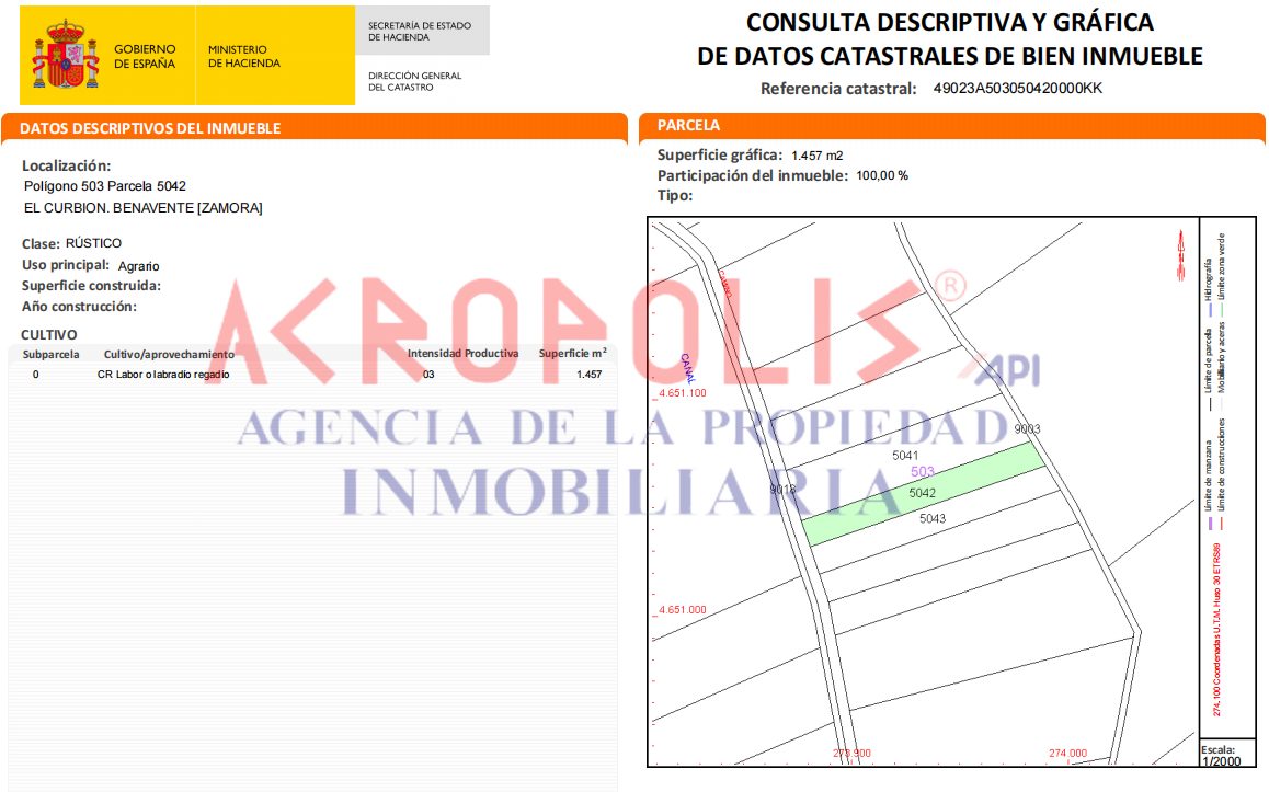 Solar en Polígono 503 Parcela 5042 EL CURBION. BENAVENTE (ZAMORA) (Benavente)